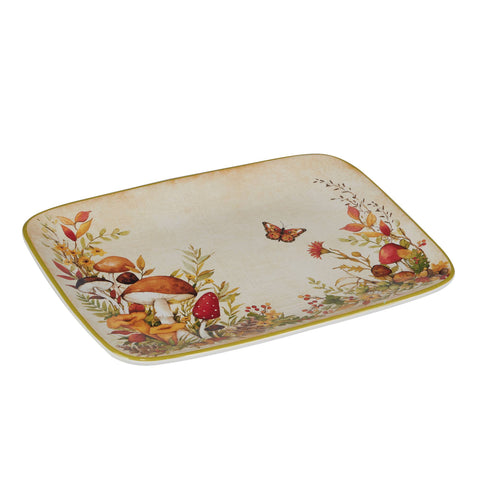 Woodland Critters Fall Rectangular Platter, 14"x10" - Certified International