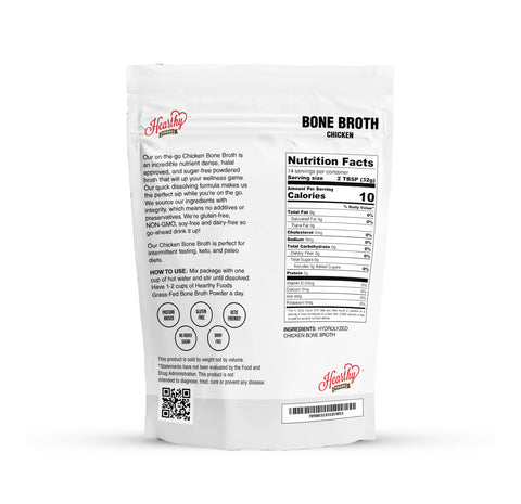 Chicken Bone Broth Powder, 16 oz - Hearthy Foods