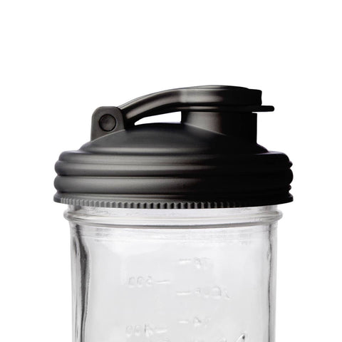 Mason Jars Lid POUR Carry Loop - Black / Wide Mouth - reCAP Mason Jars