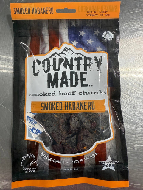Smoked Habanero Beef Chunks, 3 oz - Country Made
