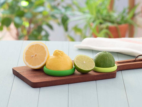 Reusable Silicone Citrus Savers: Fresh Green, Set of 2 - Food Huggers