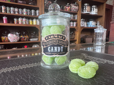 Green Apple Hard Candy in Apothecary Jar - Montana Farmacy