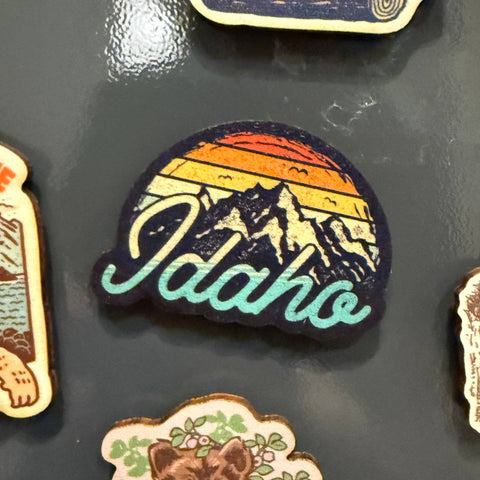 Idaho Mountains, 2" Wooden Magnet