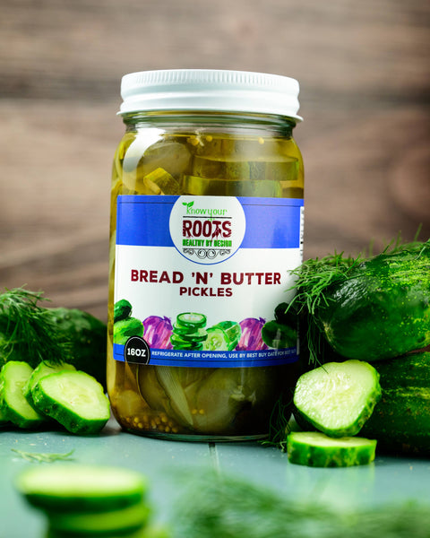 Bread 'n' Butter Pickles, 16 oz - Know Your Roots Pickles