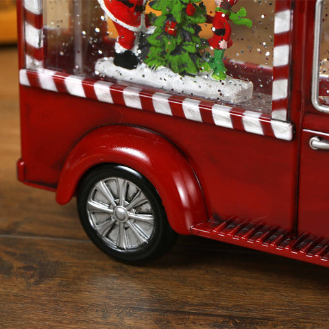 Christmas Red Gift Truck Snow Globe Lantern - SINT