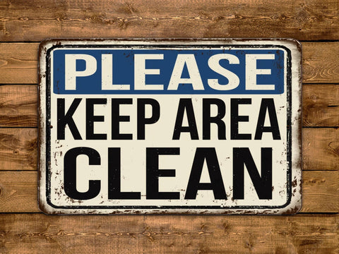 Please Keep Area, 8x12in Metal Sign - Game Time Prints