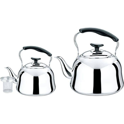 Stainless Steel Kettles with Infuser, Set of 2 - 33.8oz & 3.2qt