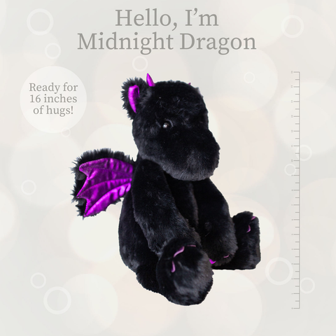 Midnight Dragon Lushee Plush, 16" - Beverly Hills Teddy Bear Company