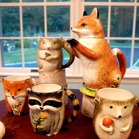 Woodland Critters Fall 3-D Mugs, 16 oz, Assorted - Certified International