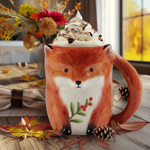 Woodland Critters Fall 3-D Mugs, 16 oz, Assorted - Certified International