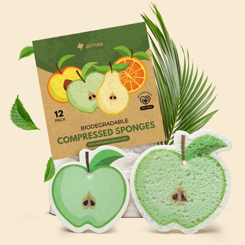 12 Pack Dish Sponges, Biodegradable Sponge for Eco Cleaning - AIRNEX