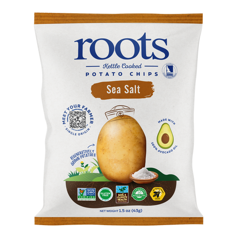 Sea Salt Potato Chips, 1.5 oz bag - Roots Potato Chips