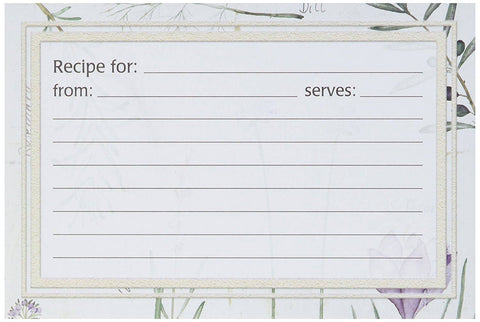 Botanical Treasures Recipe Cards, 25 4"x6" -  Meadowsweet Kitchens