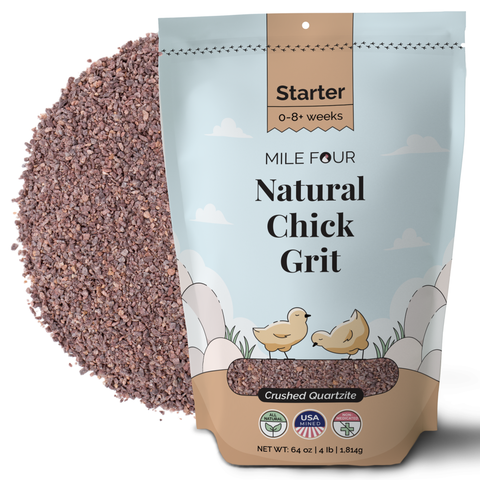 Natural Chicken Grit, Digestive Supplement, 4 lb - Mile Four