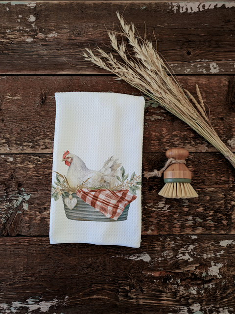 Chicken Farm Animal Kitchen Tea Towel - Middlefork Farmhouse Co.