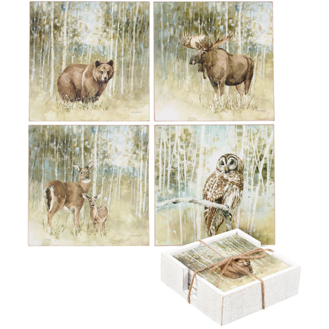 Woodland Animal Coaster Set of 4 - Primitives by Kathy
