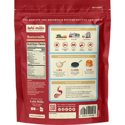 Buttermilk Pancake Mix: 2lb Pouch - Lehi Mills