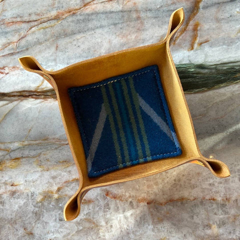 The Scrappy Catchall: Caramel Leather, 5"x5" - Howl Goods