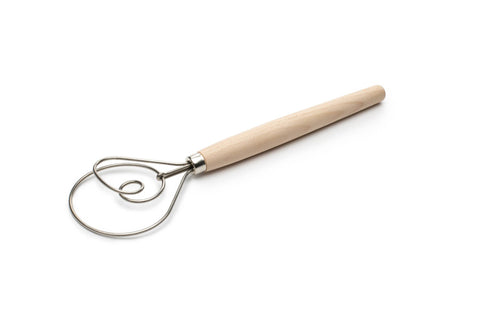 Danish Dough Whisk, Stainless Steel and Wood, 12" - Fox Run Brands
