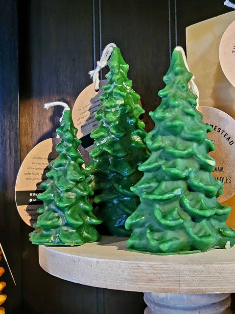 Beeswax Candle Fir Trees - The Holton Homestead