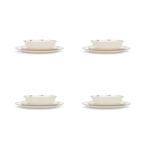 Melamine Dinnerware Set, 12-Piece, Ivory - Fox Run Brands