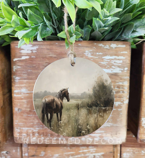 Wood Ornament Horse Painting - Redeemed Decor