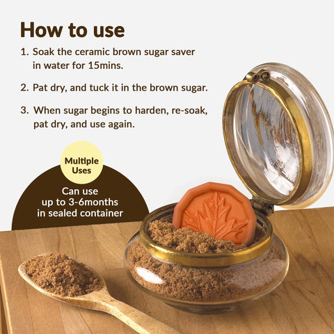 Brown Sugar Saver - Maple Leaf Design - JBK Pottery