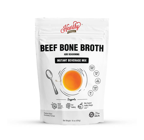 Beef Bone Broth Powder, 16 oz - Hearthy Foods