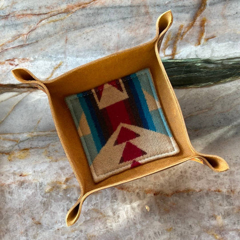 The Scrappy Catchall: Caramel Leather, 5"x5" - Howl Goods