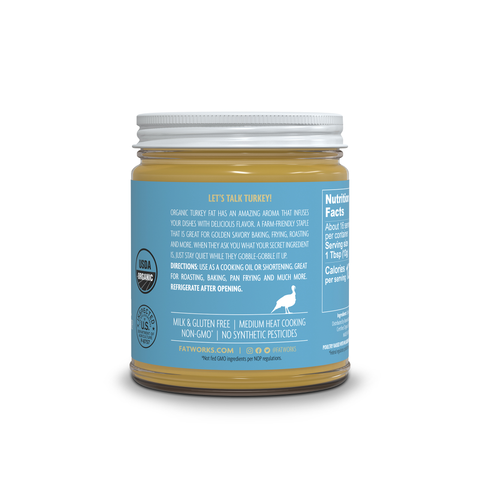 Organic Turkey Fat, 7.5 oz - Fatworks