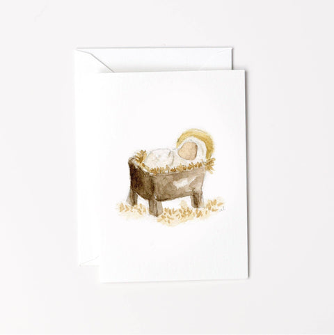 Manger Baby Mini Notecard, 2.5" x 3.5" - Emily Lex Studio
