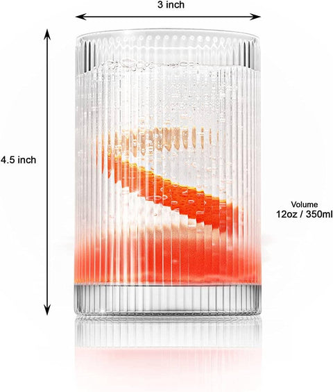 Vintage Straight Line Highball, 12 oz (Set of 4) - Lemonsoda