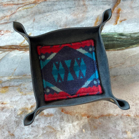 The Scrappy Catchall: Black Leather, 5"x5" - Howl Goods