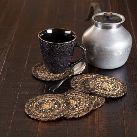 Espresso Jute Coaster, Set of 6 - VHC Brands