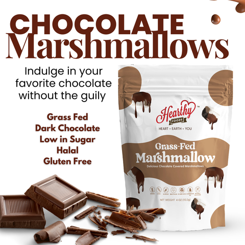 Chocolate Dipped Grass-fed Marshmallows, 4 oz - Hearthy Foods
