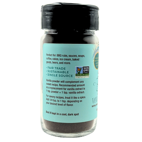 Vanilla Bean Powder, Single Origin and Pure, 4 oz - The Sweetest Bean