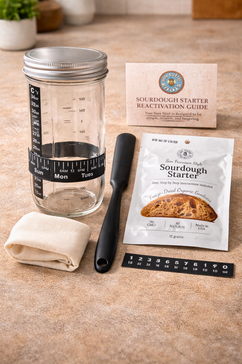 Sourdough Starter Jar Kit, +1 Bonus Bag of Starter - My Rustic Roots