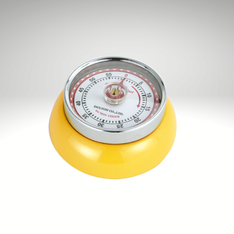 Retro Kitchen Timer, Yellow, 2.75” x 1.25" - Frieling USA