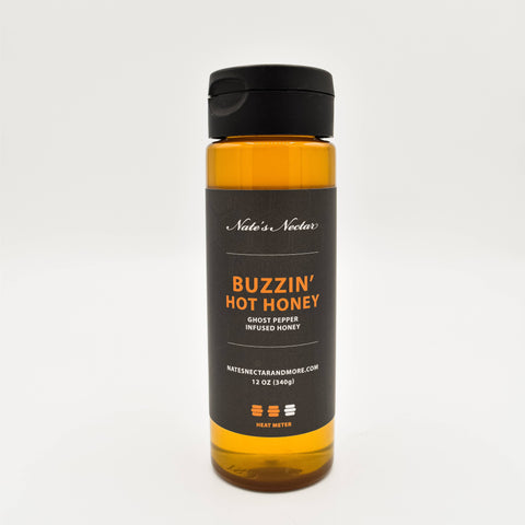 Buzzin' Hot Honey, Medium Heat, 12 oz - Nate's Nectar