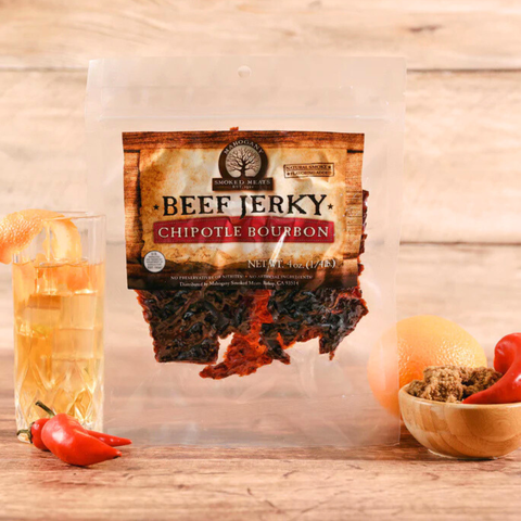Chipotle Bourbon Beef Jerky, All-Natural, 4oz - Mahogany Smoked Meats