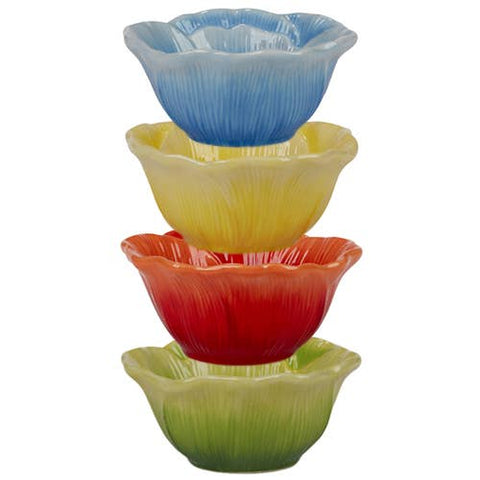 Blossom Floral Ice Cream Bowls, Set of 4 - Certified International