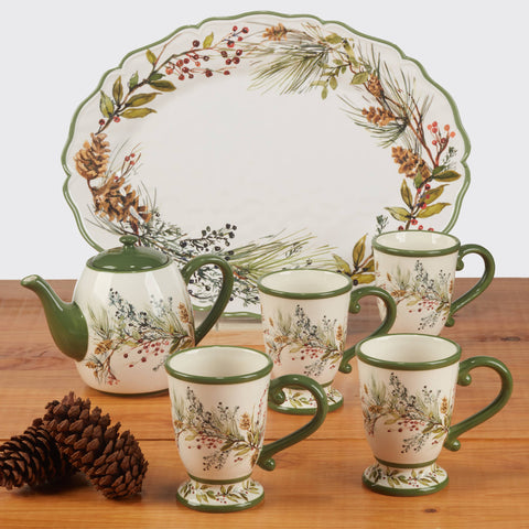 Winters Forest Christmas Ceramic Mug 16 oz - Certified International