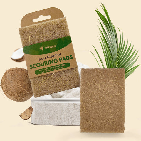 3 Pack Coconut Scourer, Eco-friendly Scouring Pad - AIRNEX