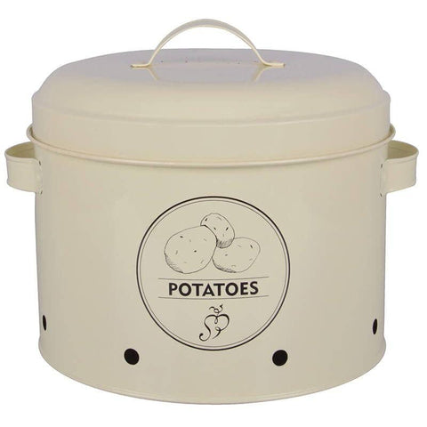 Potato Storage Tin, 5.94 L, Carbon Steel - Esschert Design USA