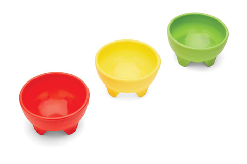 Salsa Bowls, Set of 3: Red, Yellow, Green, 14 oz each - Fox Run Brands