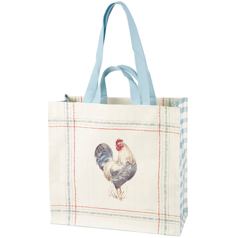 Rooster Market Tote, 6"x15.5"x15.3" - Primitives by Kathy