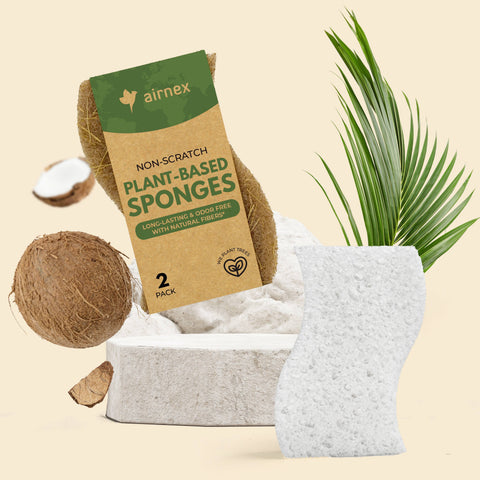 2 Pack Dish Sponges, Eco Friendly Sponges for Cleaning - AIRNEX