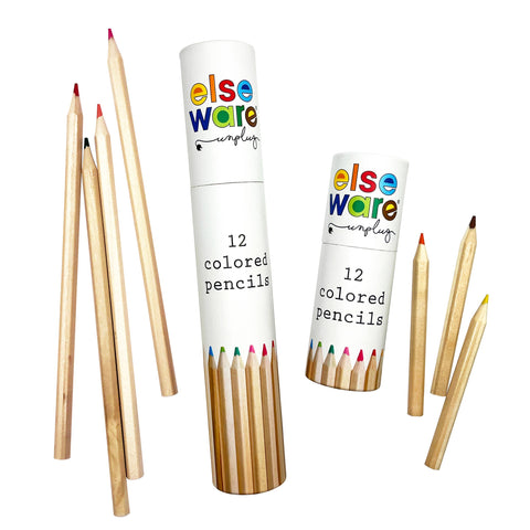 Colored Pencils, 12 Colors, 7" Tall - elseware unplug / eco-kids
