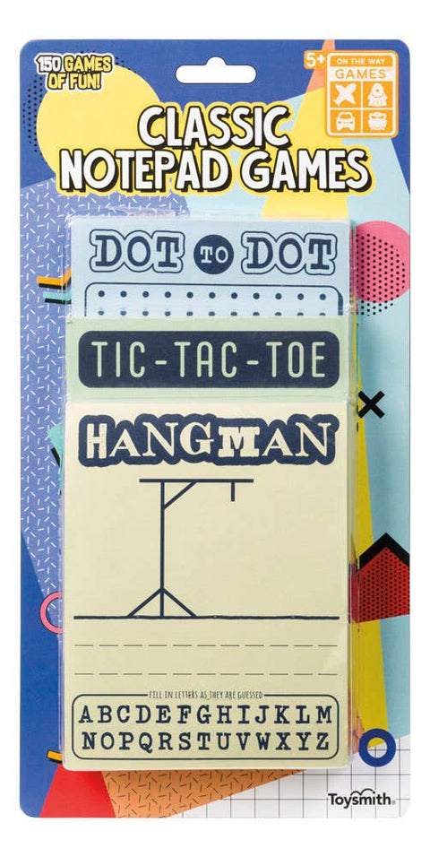 Classic Notepad Games, Hangman, Dot To Dot, Tic-Tac-Toe - Toysmith