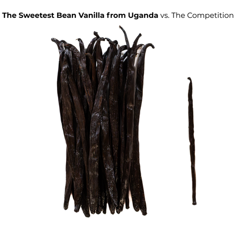Whole Ugandan Vanilla Beans, Single Origin, Grade A: 5 Beans - The Sweetest Bean